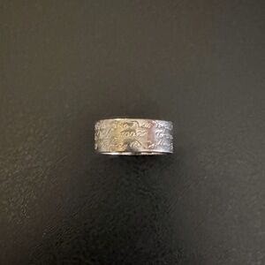 Tiffany & Co 2008 address script silver ring